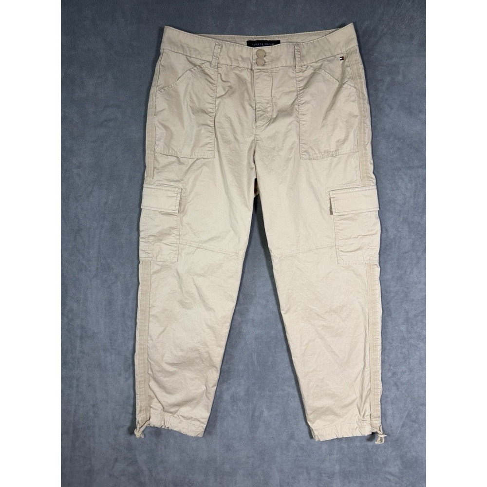 Tommy Hilfiger Women's Chelsea Cargo Ankle Stretch Pants Beige Size 10 Hiking